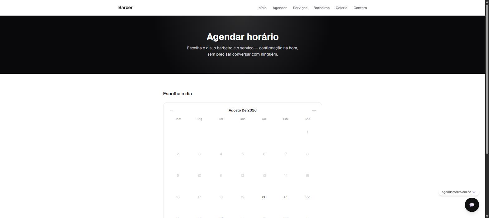 Primeiro passo do wizard de agendamento: escolha do dia num calendário